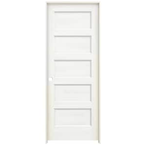 32 in. x 80 in. Conmore White Paint Smooth Hollow Core Molded Composite Single Prehung Interior Door