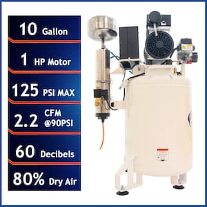 10 Gal. 1 HP Stationary Electric Air Compressor with Air Drying System