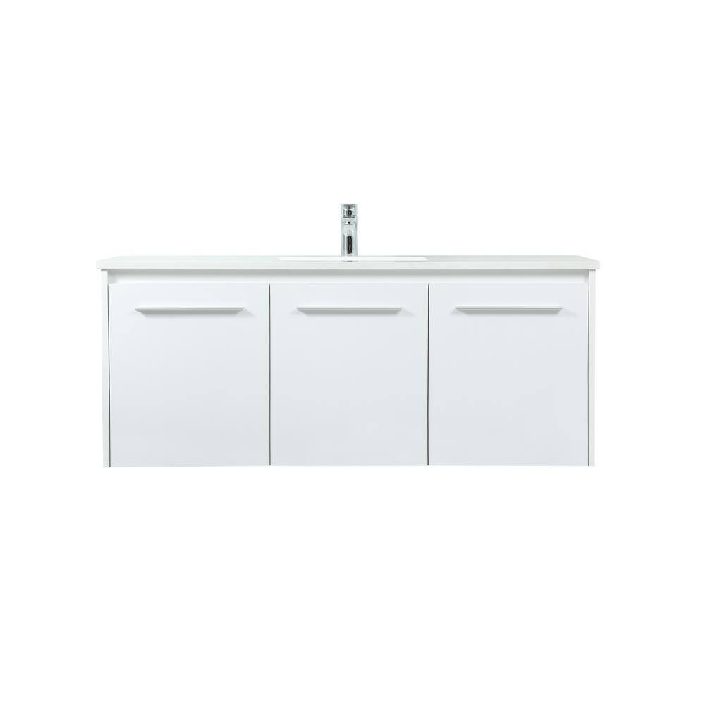 Timeless Home 48 in. W Single Bath Vanity in White with Engineered Stone Va