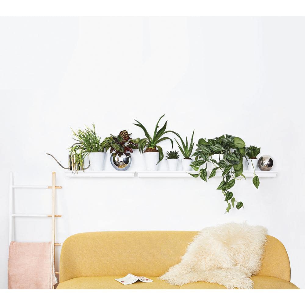18" White Wooden Floating Wall Shelf
