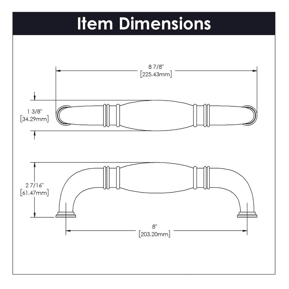 Stainless Steel 8-Inch Bar Appliance Pulls with Mounting Hardware