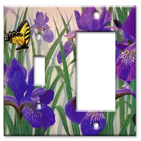 Art Plates Purple 2-Gang 1-Toggle/1-Decorator/Rocker Wall Plate