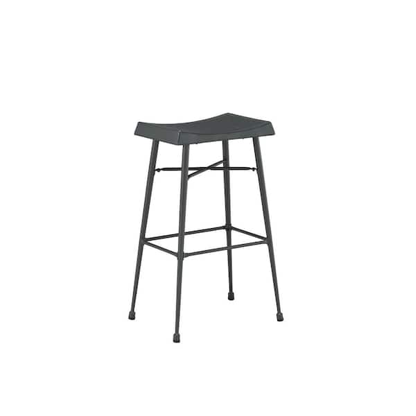 Boraam Carson 31 in. Gray Backless Barstool (Set of 2)
