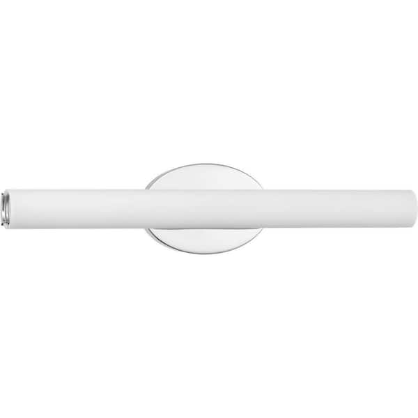 Progress Lighting Parallel LED Collection 22" Polished Chrome Etched White Glass Luxe Bath Vanity Light