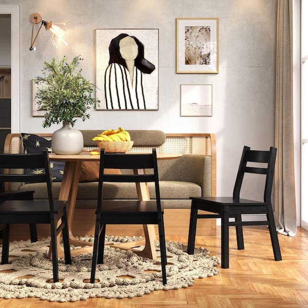 Jela Solid Wood Adult Chair 2pk - Black 47942 - The Home Depot