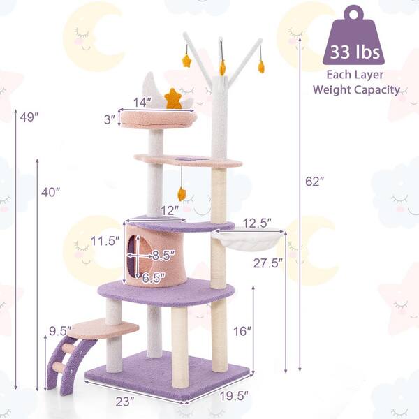 58 Inch Cat Tree With Space Capsule - Multi-Level Cat Tower For Large Cats