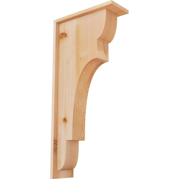 Ekena Millwork 5-1/2 in. x 14 in. x 30 in. Western Red Cedar New Brighton Smooth Corbel with Backplate