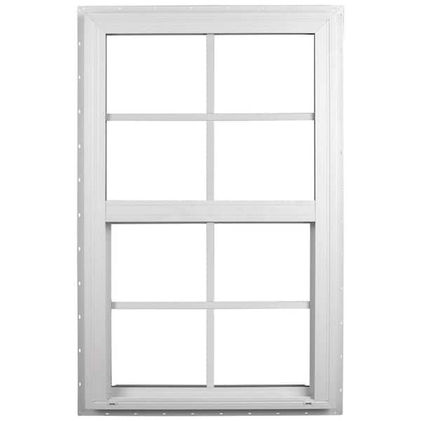Ply Gem 23.5 in. x 71.5 in. 500 Series White Vinyl Single Hung Window with Grilles and HPSC Glass, Screen Included
