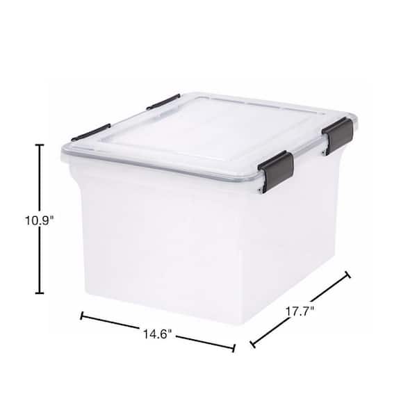 IRIS 32 Qt. Letter and Legal Size File Box Storage Container in Clear  (2-Pack) 2 x 110600 - The Home Depot