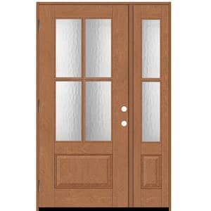 Regency 53 in. x 80 in. 3/4Lite 4SDL Oasis Deco Glass RHOS Prefinish AutumnWht Fiberglass Prehung Front Door w/1_ 14inSL