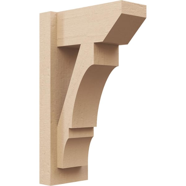 Ekena Millwork 6 in. x 20 in. x 12 in. Balboa Slat Rough Cedar Woodgrain Timberthane Polyurethane Outlooker, Primed Tan
