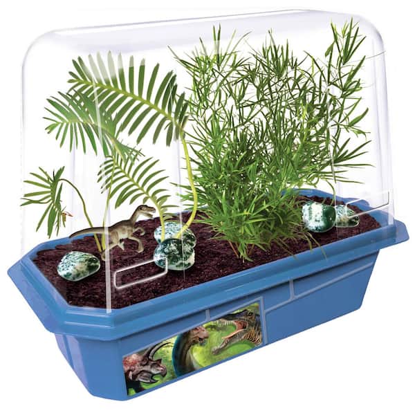 TOYS BY NATURE Miniature World Clear Plastic Prehistoric Dinosaur Land Indoor Garden Terrarium Indoor Garden Seed Starter Kit
