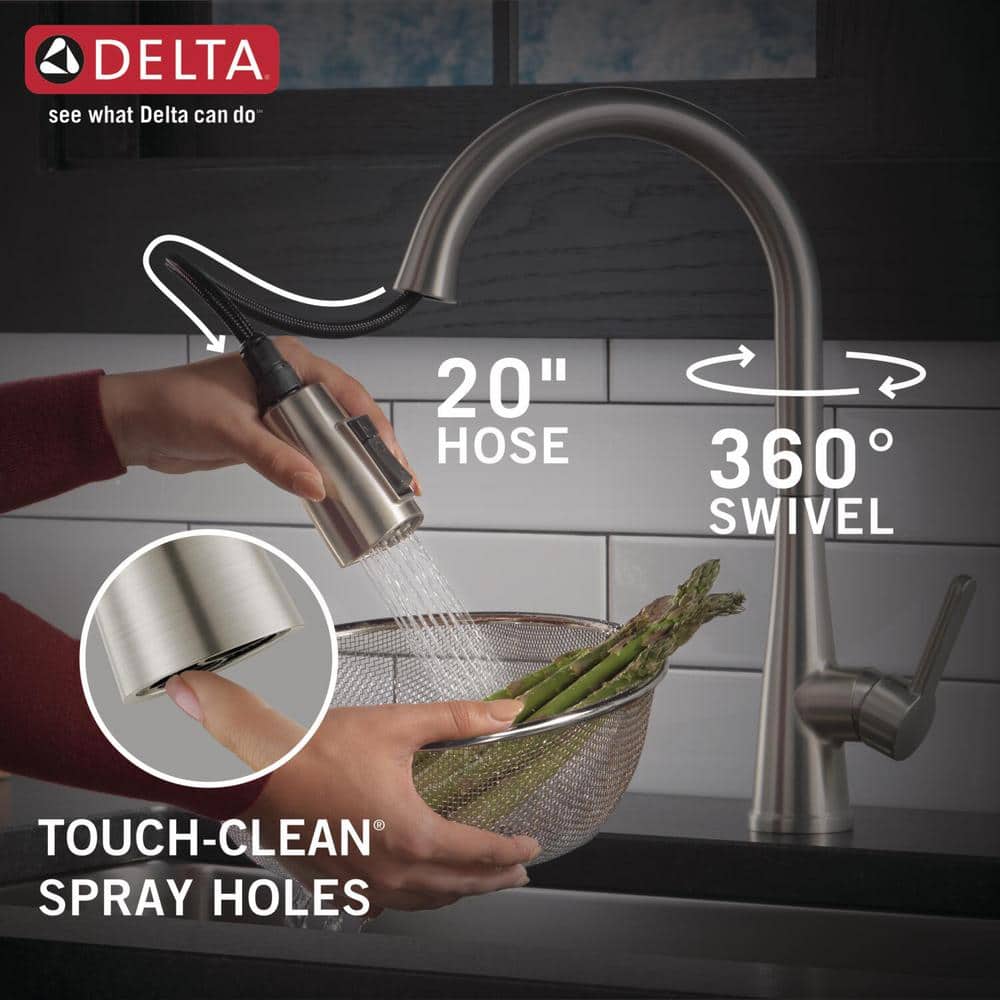 Spotshield Stainless Steel Pull-Down Kitchen Faucet with Soap Dispenser