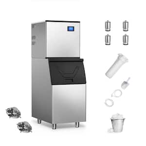 22.3 in. 450 lbs. /24 Hours Split Commercial Ice Maker 300 lbs. Storage Bin in Silver Two packages 156 Ice Cubes/Cycle