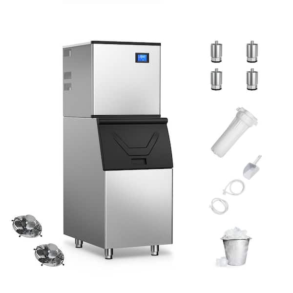 TITTLA 22.3 in. 450 lbs. /24 Hours Split Commercial Ice Maker 300 lbs. Storage Bin in Silver Two packages 156 Ice Cubes/Cycle