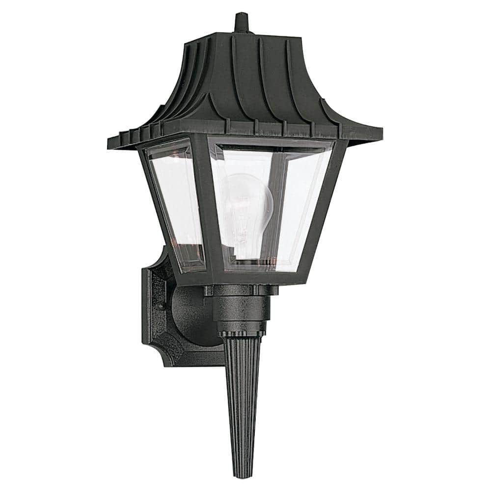 Polycarbonate Outdoor Collection 1-Light Black Outdoor Wall Lantern Sconce