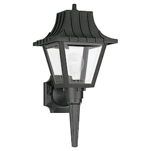 Polycarbonate Outdoor Collection 1-Light Black Outdoor Wall Lantern Sconce