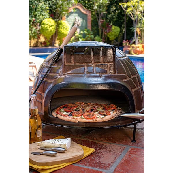 Evergreen Palermo Textured Brick Talavera Countertop Wood-Fired Outdoor Pizza  Oven 47M5448 - The Home Depot