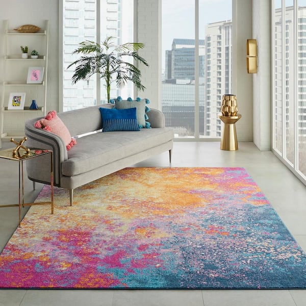 Passion Sunburst 9 ft. x 12 ft. Persian Vintage Area Rug