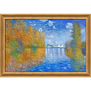 Autumn at Argenteuil by Claude Monet Muted Gold Glow Framed Nature Oil Painting Art Print 28 in. x 40 in.