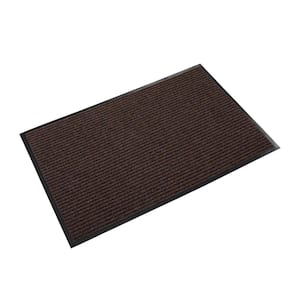 Needle Rib Brown 36 in. x 60 in. Polypropylene Wipe and Scrape Commercial Floor Mat