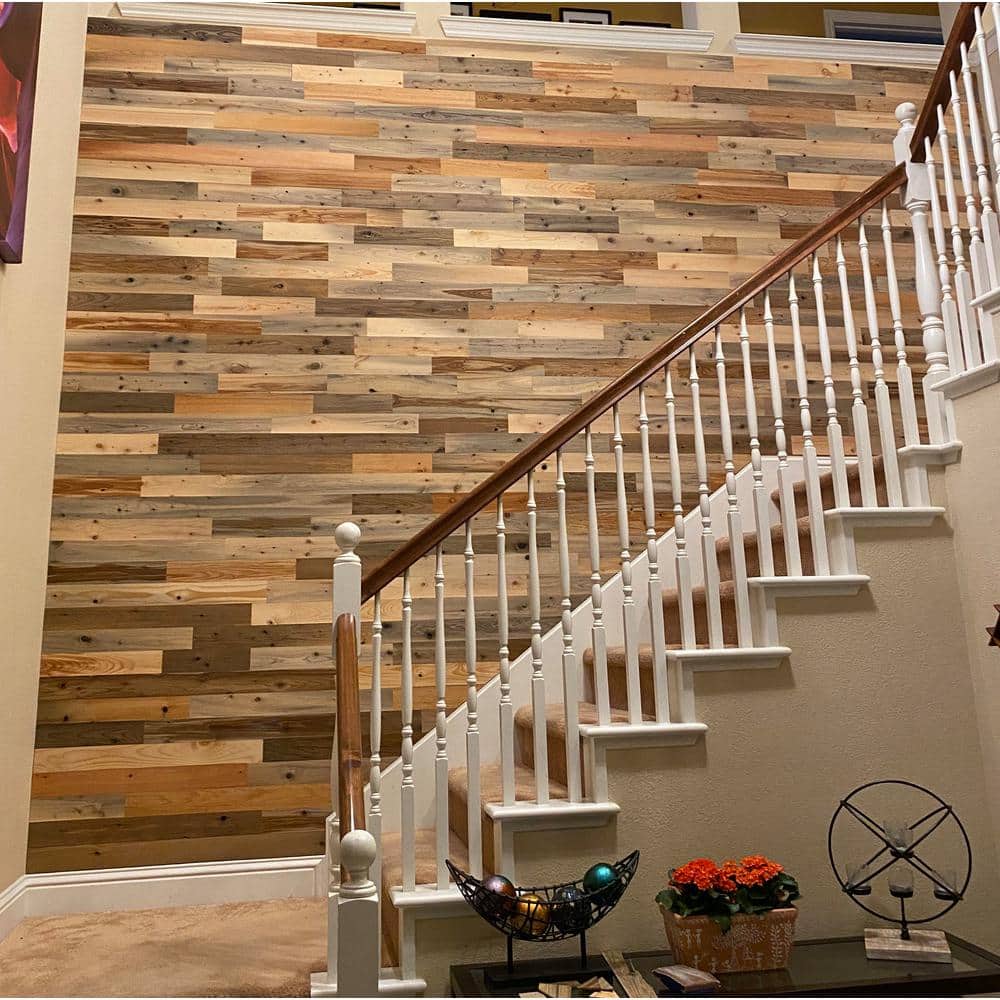 River Planks Peel & Stick Reclaimed Wood Wall Covering, 10 Sq. Ft.