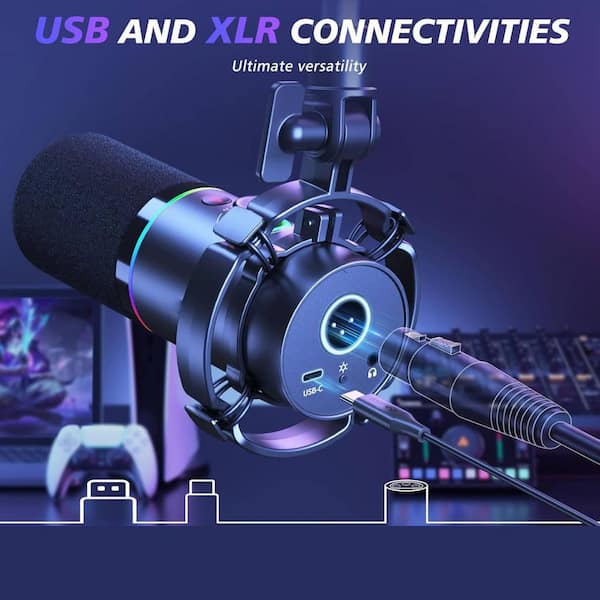 Yichuhaoxi Dynamic Microphone and 20FT XLR Mic Cable Kit, RGB