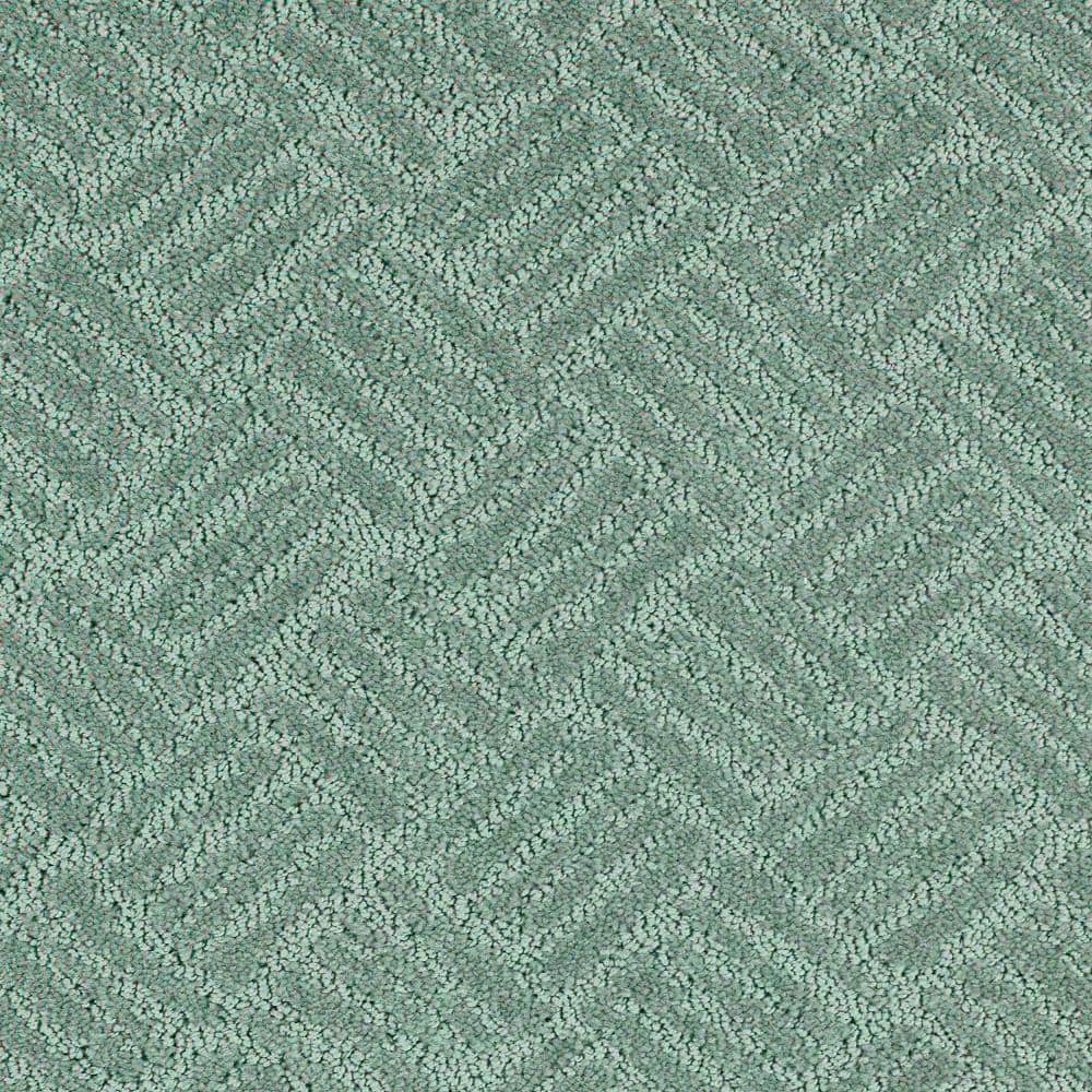 8 in. x 8 in. Pattern Carpet Sample - Embers Aloft -Color Laguna Mist