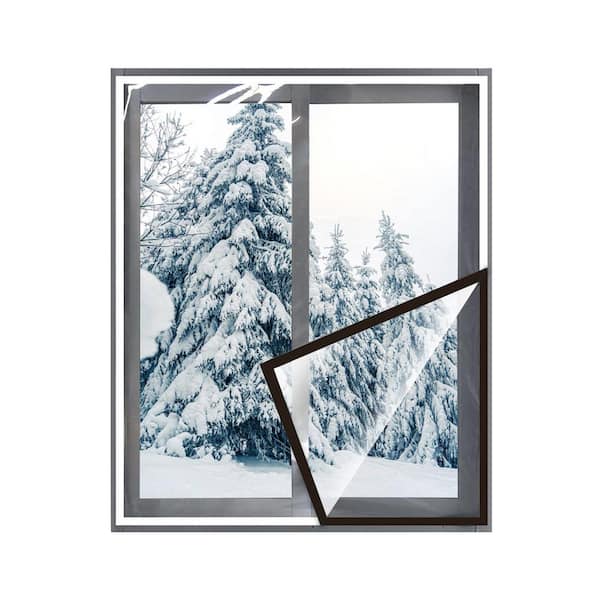Wellco 49 in. x 59 in. Indoor Window Insulation Kit Keep Warm for Winter Keep Cold Out Tape-free Velcro Installation