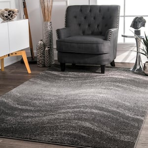 Julene Contemporary Ripples Gray 3 ft. x 5 ft. Area Rug