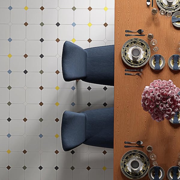 Vaudeville Octagon Nacar with Taco Multi 8 in. x 8 in. Porcelain Floor and Wall Tile (11.25 sq. ft. /Case)