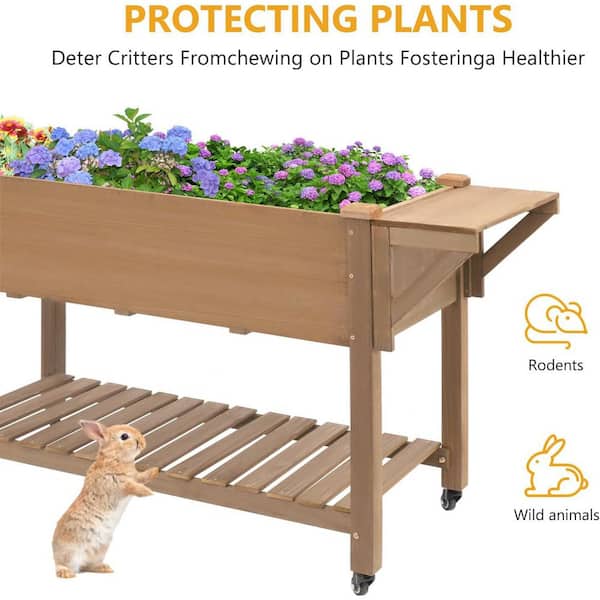 55.5 in. x 24 in. x 32 in. Brown Rectangular Raised Garden Bed