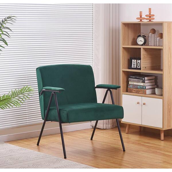 Wateday Green Fabric Arm Chair with Black Metal Frame YJ