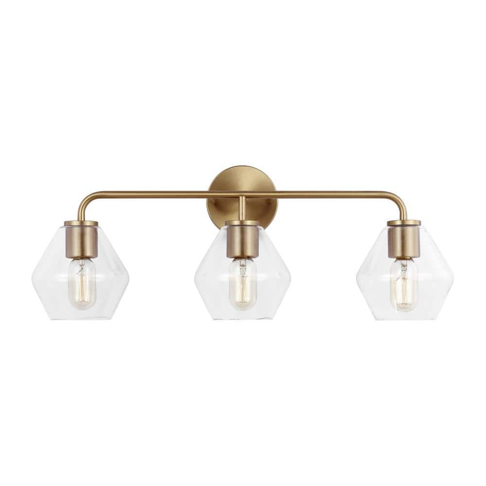 Generation Lighting 4002403 Jett 3 Light 26  Wide Bathroom Vanity Light - Brass