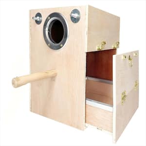 OGETFUUR 7.8 in. W x 10.2 in. H Wooden Bird Breeding Nest Parrots