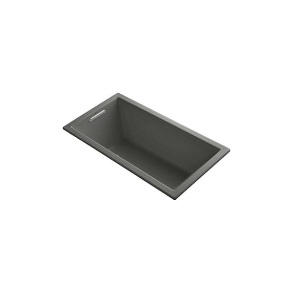 KOHLER Underscore 60 in. Rectangular Drop-in VibrAcoustic Bathtub with Bask Heated Surface in Thunder Grey