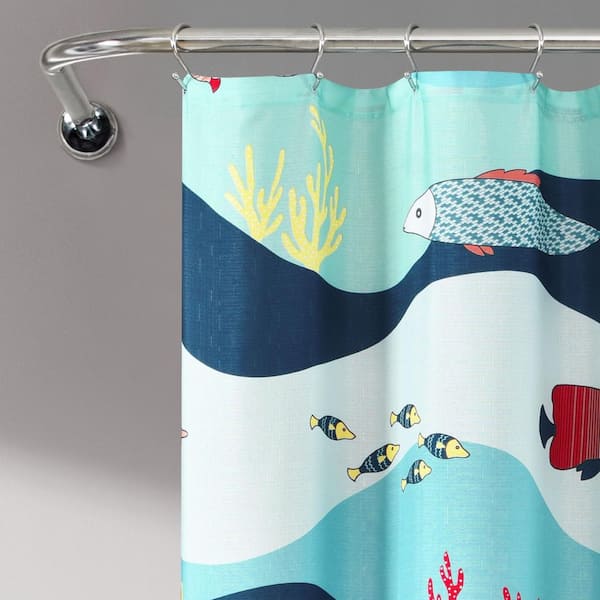 Lush Decor 72 In X Sea Life, Avanti Sea Glass Shower Curtain Rods