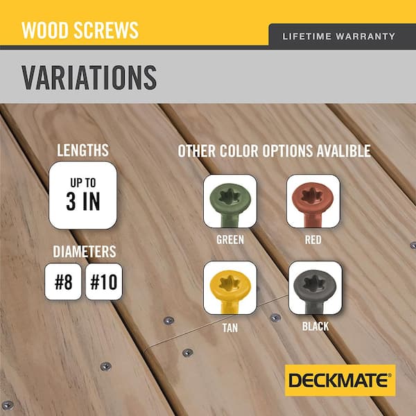 DECKMATE #10 x 3 in. Torx Flat-Head Stainless Steel Wood Deck Screws 1 lb.-Box (60-Piece)