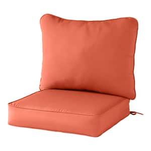 24 in. x 24 in. 2-Piece Deep Seating Outdoor Lounge Chair Cushion Set in Rust