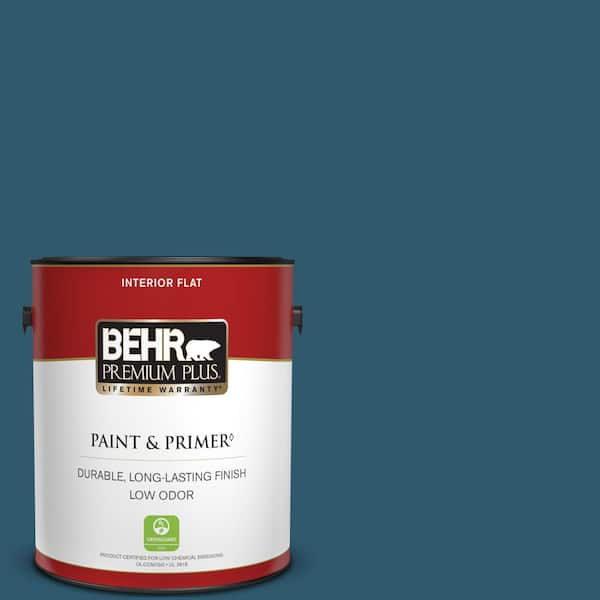 BEHR PREMIUM PLUS 1 gal. #S-H-540 Quiet Storm Flat Low Odor Interior Paint & Primer