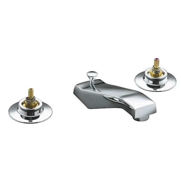 KOHLER Triton 8 in. Widespread 2-Handle Low-Arc Commercial Bathroom Faucet in Polished Chrome
