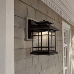 Piedmont 13 in. Oil Rubbed Bronze Integrated LED Outdoor Line Voltage Wall Sconce
