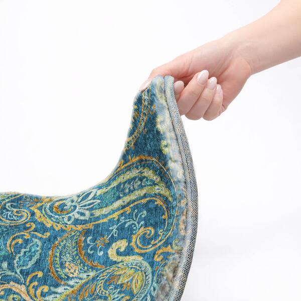 Dream Shag Premium Machine Washable Abstract ADS533 Navy 3 ft. x 4 ft. Area Rug