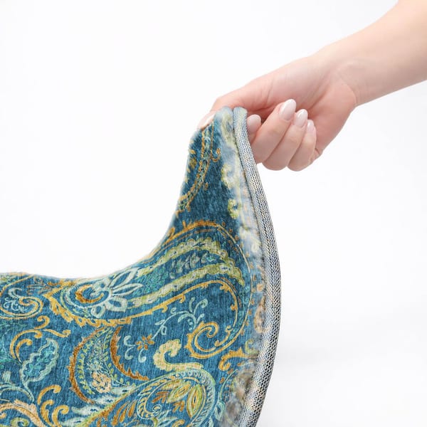 Dream Shag Premium Machine Washable Abstract ADS533 Navy 9 ft. x 12 ft. Area Rug