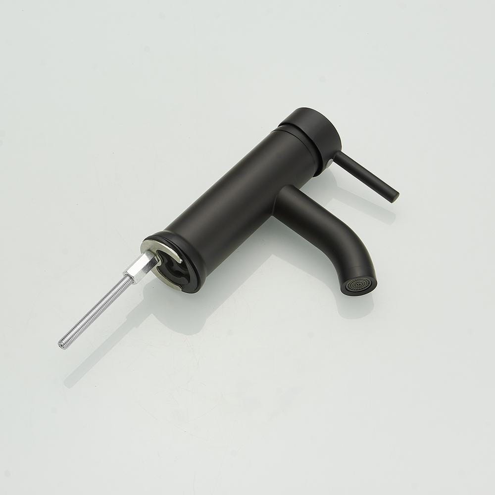 Matte Black Stainless Steel Single-Handle Bathroom Faucet