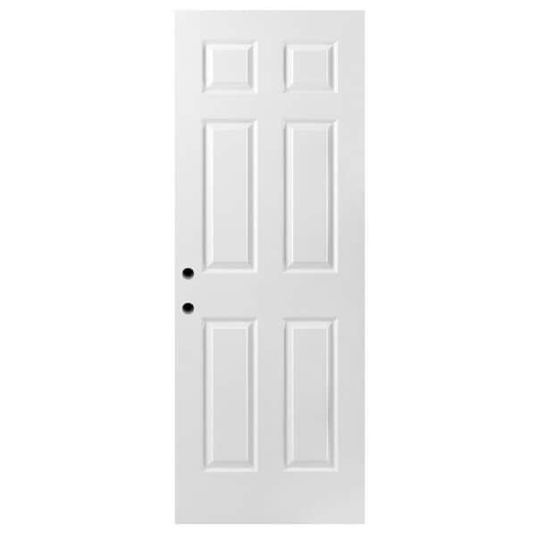 Masonite 36 in. x 80 in. 6-Panel Right-Handed Primed Composite Solid Core Single Prehung Interior Door 4-9/16 in. Flat Jamb