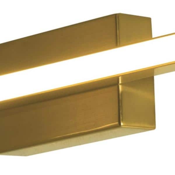 Barlow 24-Inch Black and Brass Dimmable Outdoor LED Vanity Light
