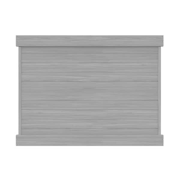 Horizontal 6 ft. H x 8 ft. W Coastal Cedar Privacy Framed Flat Vinyl Fence Panel (Unassembled)