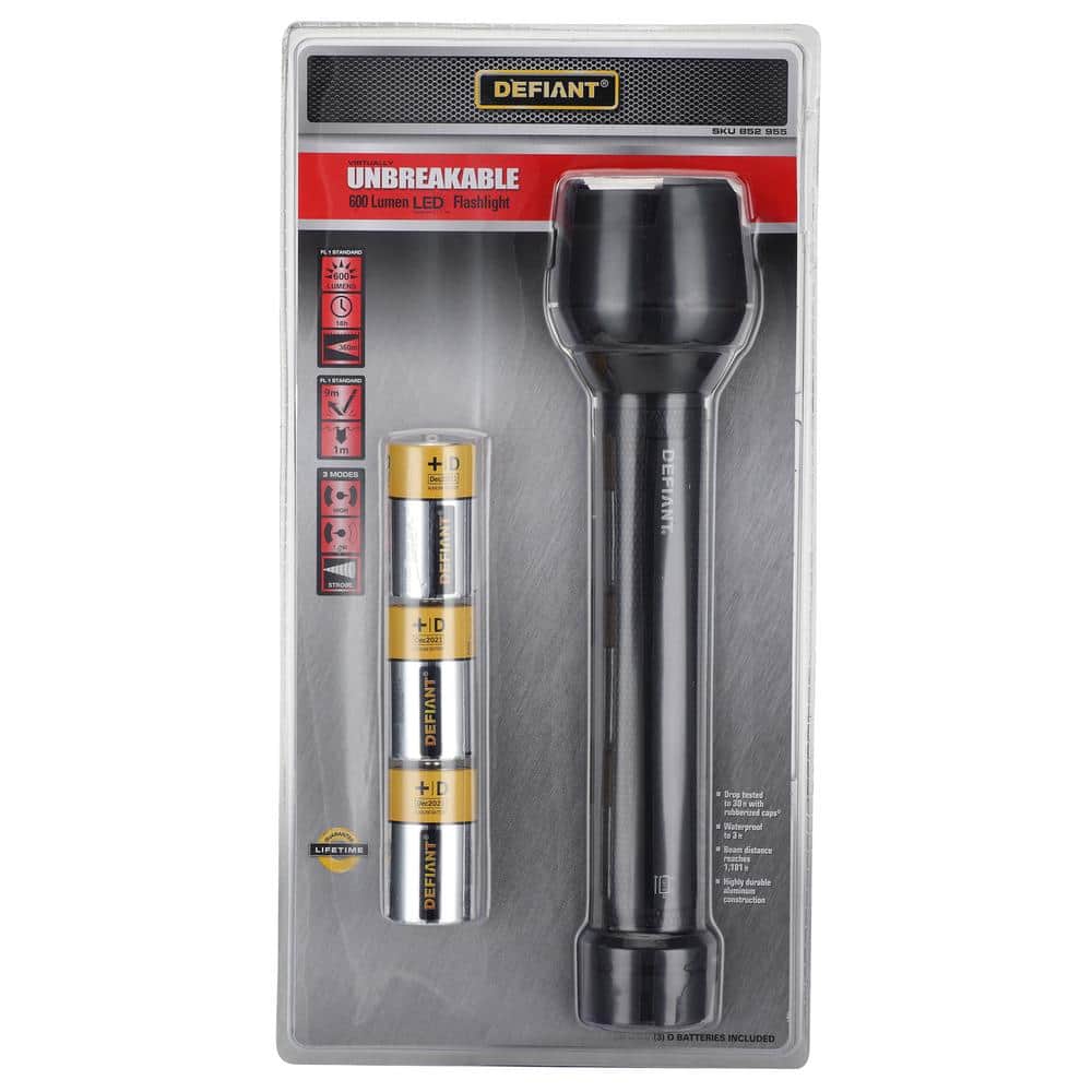 Defiant 3D LED Unbreakable Flashlight HD1519 - The Home Depot