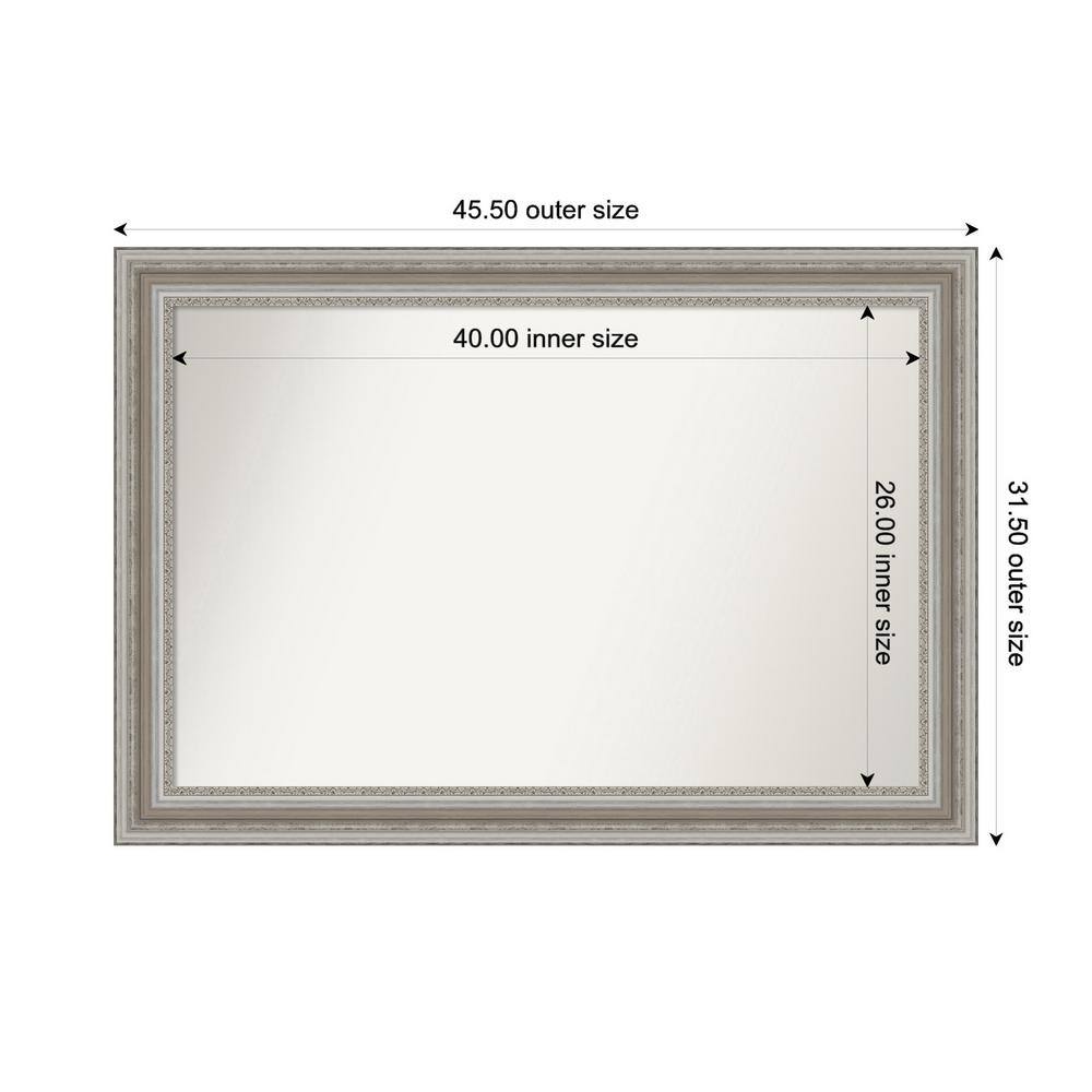 Parlor Silver 45.5 in. x 31.5 in. Custom Non-Beveled Recycled Polystyrene Framed Bathroom Vanity Wall Mirror price history on PriceWatchPro